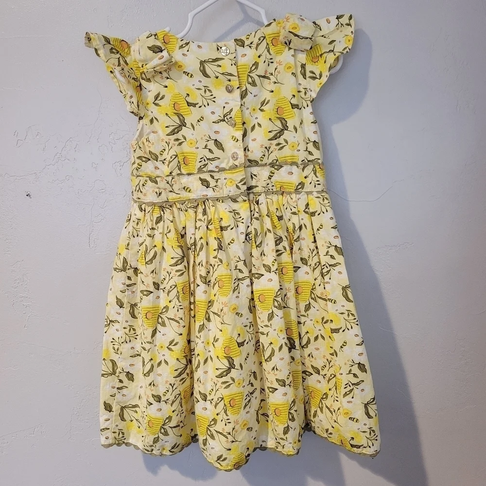 Haute Hippie Little Girls 4 Yellow Bee Beehive Print Dress Novelty Summer Spring